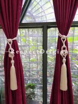 Buy Cream Silken Curtain Tie-Back Pair; 25 X 2 Inches at RespectOrigins.com