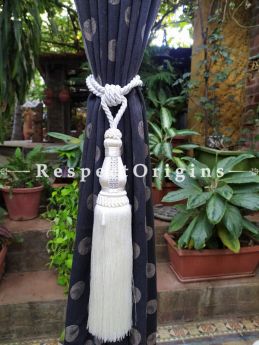 Buy White Silken Curtain Tie-Back Pair; 30 X 2 Inches  at RespectOrigins.com