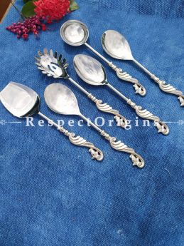 Stainless Steel Spoon Latest Design Designer Handle Serving Spoon Set of 6