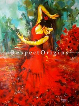 Beautiful Painting of Dancing Lady Made of Acrylic on Canvas  |Buy Beautiful Painting of Dancing Lady Made of Acrylic on Canvas   Online|RespectOrigins