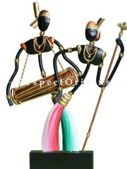 Buy Working Tribal Couple in Wrought Iron; 11 in height At RespectOrigins.com