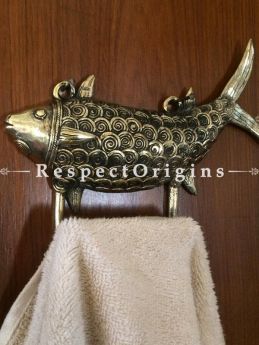 Buy Dhokra Brass Fish Designed Hanger with two Hooks at RespectOrigins.com