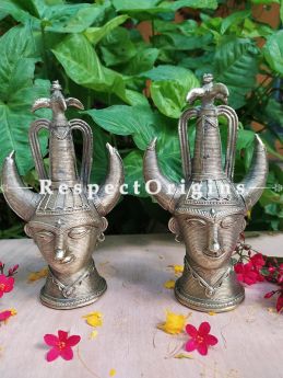 Handmade Madiya Maadin Figurine Tribal Bastar Dhokra art; 8 Inches; RespectOrigins.com