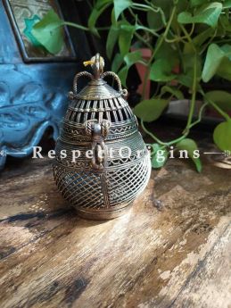 Gorgeous Birdie Oval Treasure Gift Box; Dhokra; RespectOrigins.com