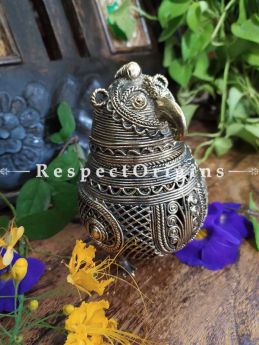 Gorgeous Birdie Oval Treasure Gift Box; Dhokra; RespectOrigins.com