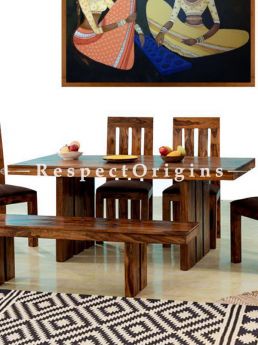 Buy Dining Table With 4 Chairs And 1 Bench; Wood At RespectOrigins.com