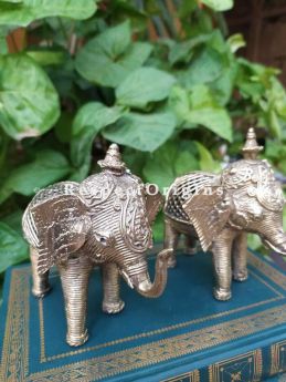Tribal Dhokra Art Figurine set of 2 Brass; 4 Inches; RespectOrigins.com