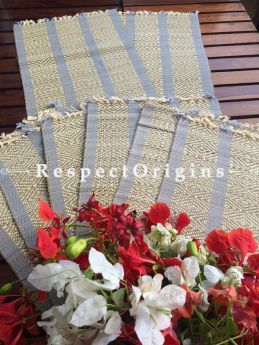 Buy Table Mats Online|Hand Crafted Set of 6 Table Mats and a Runner; Kora Grass; Chemical free|RespectOrigins.com