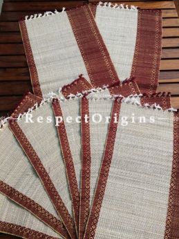 Buy Table Mats Online|Set of 6 Table mats and a Table Runner; Handcrafted; Kora Grass; Chemical Free|RespectOrigins.com