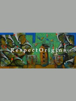 Horizontal Art Painting of Eternal bonding 7 ;Acrylic on Canvas; 66in X 30in at RespectOrigins.com