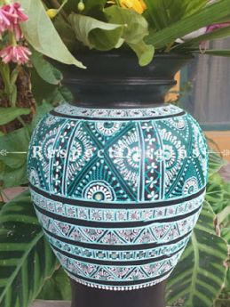 Buy Exotic Handpainted Mirror In Clay Black Potters Vase at Respect Origins