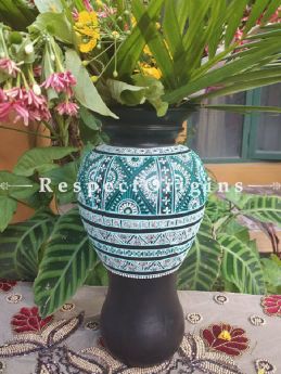 Buy Exotic Handpainted Mirror In Clay Black Potters Vase at Respect Origins