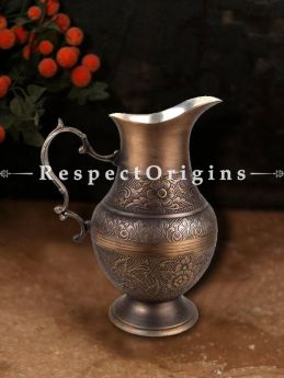 Buy Fancy Vintage Brass Jug Etched Floral Pitcher At RespectOrigins.com