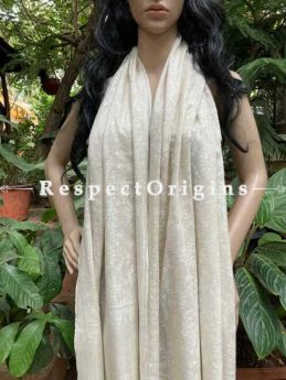 Fine Luxury Pashmina Kani Kashmiri Stole with Antique Zari Weave; 80 X 28 Inches; RespectOrigins.com