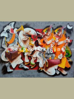 Buy Folk Dance Acrylic On Canvas 48X36 Inches Horizontal Painting at RespectOrigins.com