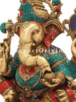 Buy Exclusive Lord Ganesha Brass Statue; Multicolor; 18 inch At RespectOrigins.com