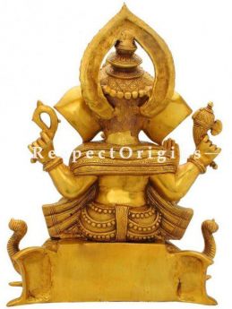 Buy Well Carved Antique Finish Idol of Lord Ganesha; Brass; 16 inch At RespectOrigins.com