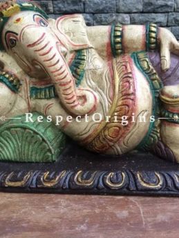 Buy Ganesha Statue or Figurine; Beige, Tamil Nadu Wood Craft, 9x6x15 in At RespectOrigins.com