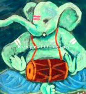 Buy Gajanan - Ganesha Painting - Acrylic Color On Paper - 8 X 8 At RespectOrigins.com