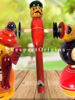 Buy Wooden Ganesha, Rattle & Latoo Set; Channapatna Toys; Safe and non-toxic Colors At RespectOrigins.com