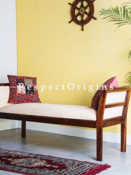 Buy Contemporary Bench in Solid Wood; White Cushion. At RespectOrigins.com
