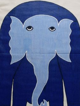 Blue Elephant Gond Painting ; 3*2 Ft; RespectOrigins.com
