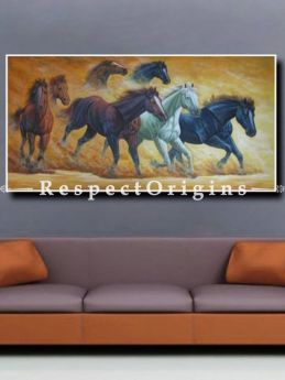 Horses; Painting Acrylic Colors On Canvas - 48In x 30In
