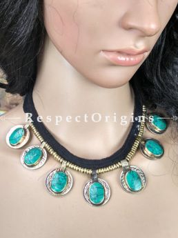 Splendid Turquoise Blue Stone Neckpiece; Silver, RespectOrigins.com