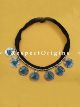 Rare Emerald Stone Coin Necklace; Silver, RespectOrigins.com