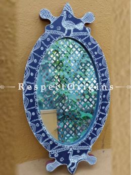 Buy One of a kind Mirror; Papier Mache; Traditional Aipan Motifs At RespectOrigins.com