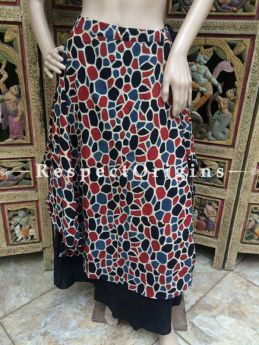 Buy Handcrafted Red and Blue Long cotton Skirt at RespectOrigins.com