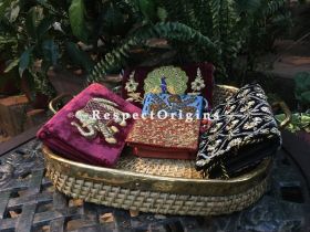 Buy Vintage Hand Braided Cane Tray or Basket with brass edgings and handles.|RespectOrigins