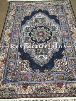 Buy Kashmiri Carpet Hand Knotted in Pure Silk; 5x7 Ft At RespectOriigns.com