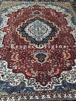 Buy Kashmiri Carpet Hand Knotted in Pure Silk; 5x7 Ft Feet At RespectOriigns.com