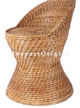 Buy Hand Braided Round Rattan Cane Seating Stool or Moodhain 14x20 inches; RespectOrigins.com