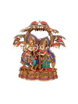 Buy Handcrafted Brass Radha Krishna With Tree Statue At RespectOrigins.com