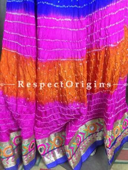 Buy Handcrafted Jaipur Bandhani Long Skirt Silk; Multicolor at RespectOrigins.com