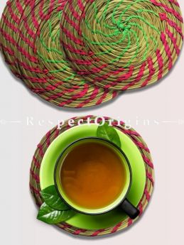 Handcrafted set of 4 Sabai grass Coasters; Ecofriendly; RespectOrigins.com