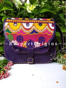 Hand Embroidery Leather Bag With Card Holder Set of 2; RespectOrigins.com