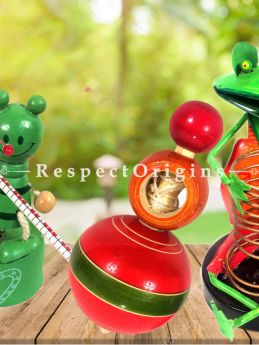 Buy Two Joker and Lattoo Set; Channapatna Toys; Safe and non-toxic Colors At RespectOrigins.com