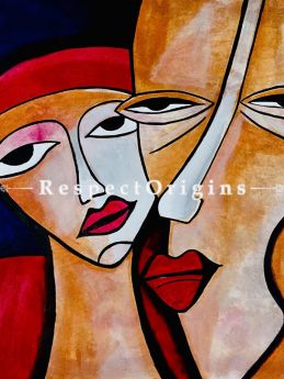 ExclusiveHandpainted Mixed Emotions - Modern art Acrylic on Canvas 30in X 30in at RespectOrigins.com