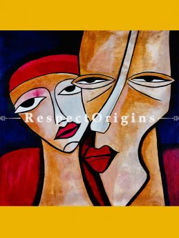 ExclusiveHandpainted Mixed Emotions - Modern art Acrylic on Canvas 30in X 30in at RespectOrigins.com