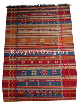 Multi-Color Hand-knitted Carpets ; 5*8 Ft; RespectOrigins.com