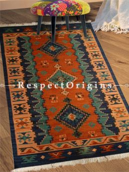 Grey Hand-knitted Carpets ; 5*8 Ft; RespectOrigins.com