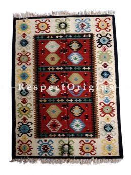 Black Hand-knitted Carpets ; 5*8 Ft; RespectOrigins.com