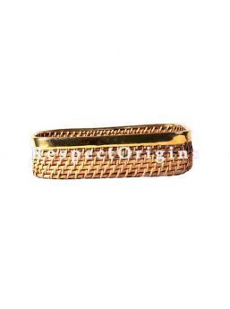 Buy Handwoven Medium size Rattan Cane Basket with brass Trim 3x6x11 inches|RespectOrigins