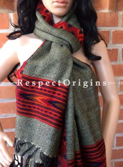 One of a kind; Handwoven Kullu Stole; Wool; Designer base; RespectOrigins.com