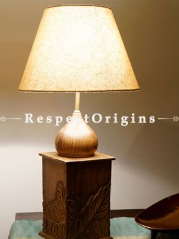 Buy Khatamband Walnut Wood Table Lamp; 12 Inches Height, 6 Inches Width   at RespectOrigins.com