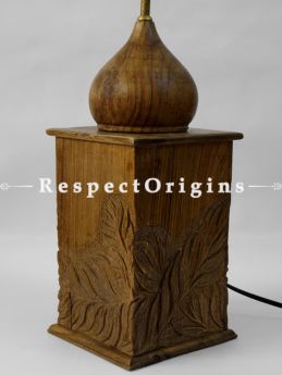Buy Khatamband Walnut Wood Table Lamp; 12 Inches Height, 6 Inches Width   at RespectOrigins.com