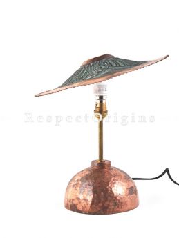 Buy Copper Embossed Table Lamp With Round Base; 12 Inches Height,12 Inches Width. Shade Included   at RespectOrigins.com